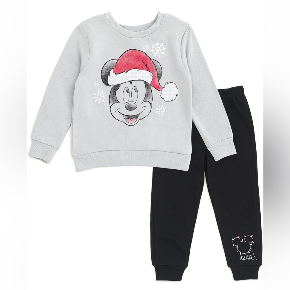 Disney Christmas Fleece Sweatshirt and Jogger Pants Outfit Set